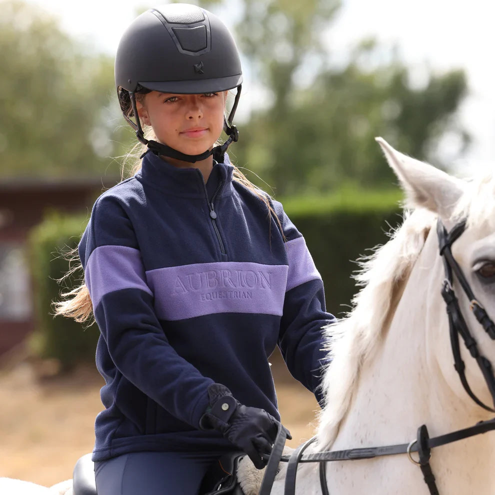 Shires Aubrion Equestrian Quarter Zip Fleece - Midnight/Heather