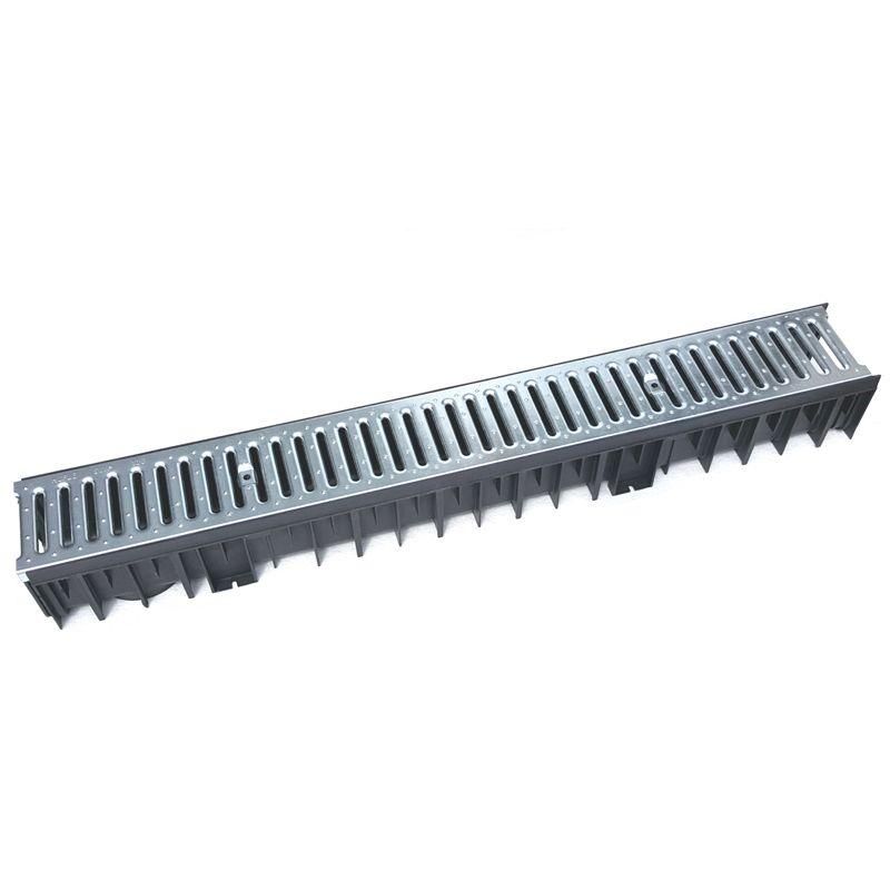 Drain Channel with Galvanised Grate 105mm high 1 Metre (Heavy Duty)