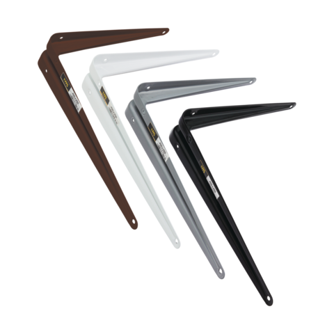 Shelf Brackets Spanish Type - Heavy Duty (125mm–450mm Range) White/Silver