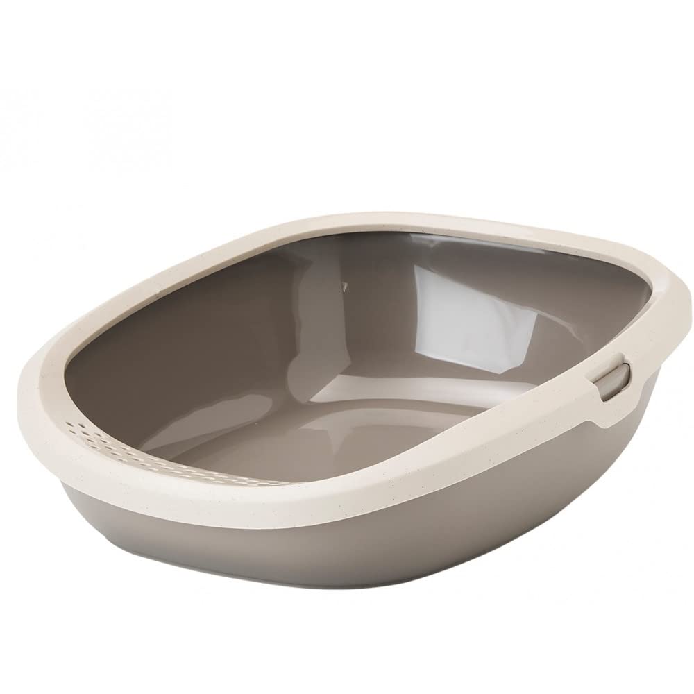 Gizmo Medium Happy Planet Warm Grey - Cat Litter Tray with Rim 45 x 35.5 x 12.5cm