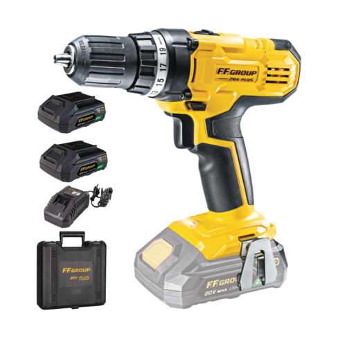 FF Group Cordless Drill Driver 20V (2x2.0Ah Kit with case)