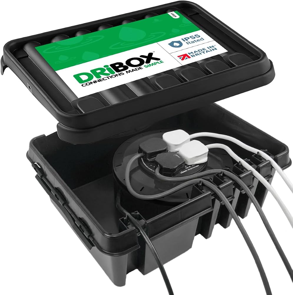 Dribox Large Weatherproof Connection Box Black