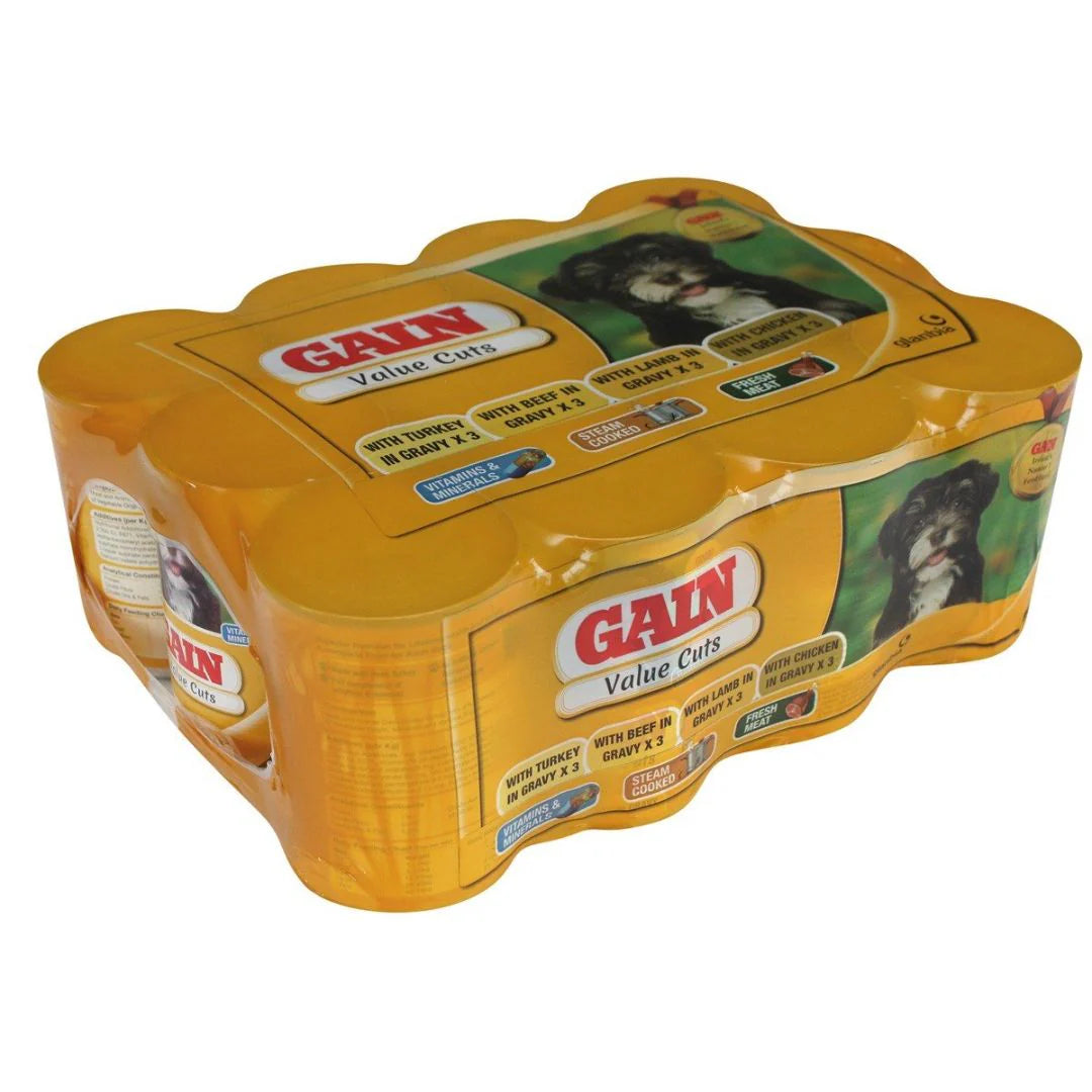 Gain Dog Food Tins