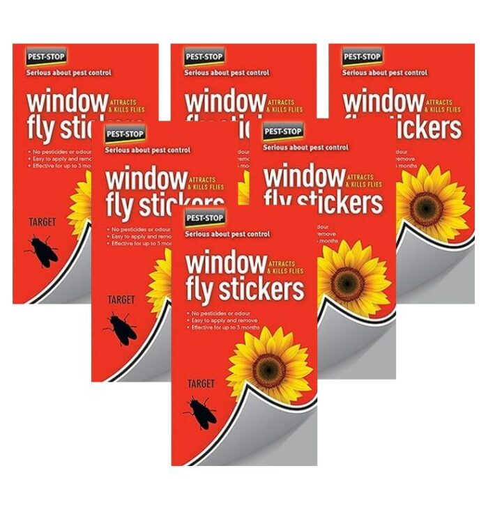 Pest-Stop Window Fly Trap Stickers I Odourless Chemical-Free Insect Catchers for Home Windows - Pack of 4