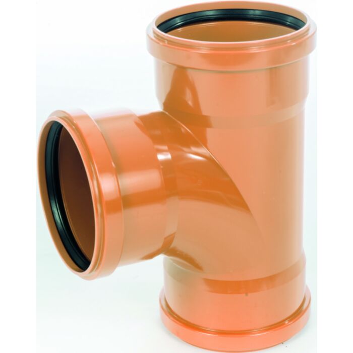 Wavin 160mm x 110mm 90° Triple socket Unequal Sewer Branch