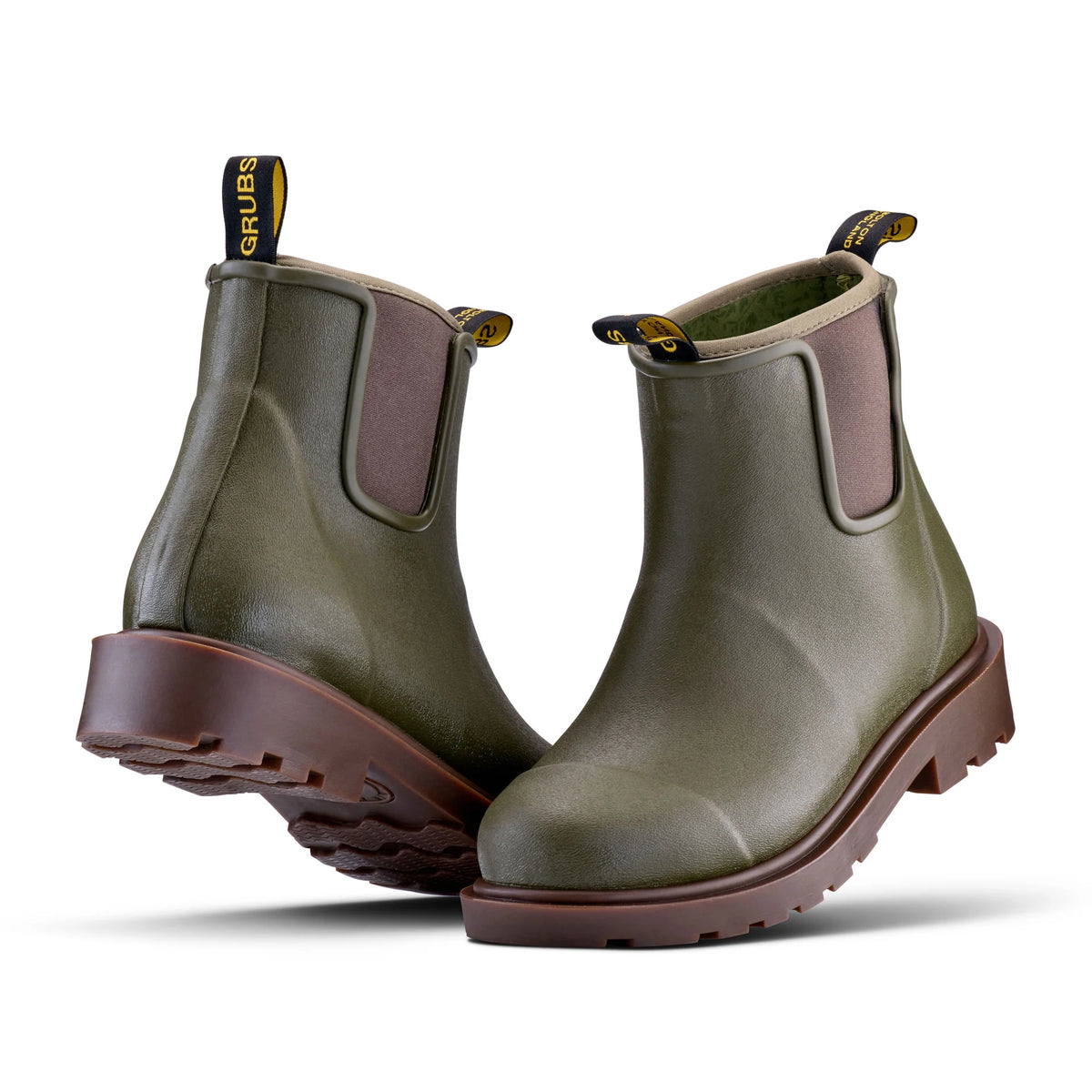 Grubs Bromley 4.0 Women's Waterproof Chelsea Ankle Boot Sage Green, Neoprene Lined