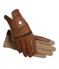 SSG Leather Hybrid Riding Gloves Brown