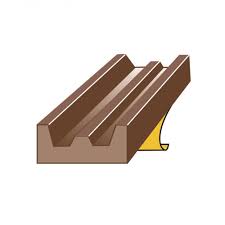 Exitex E Profile Draught Strip 5M (Brown & White)