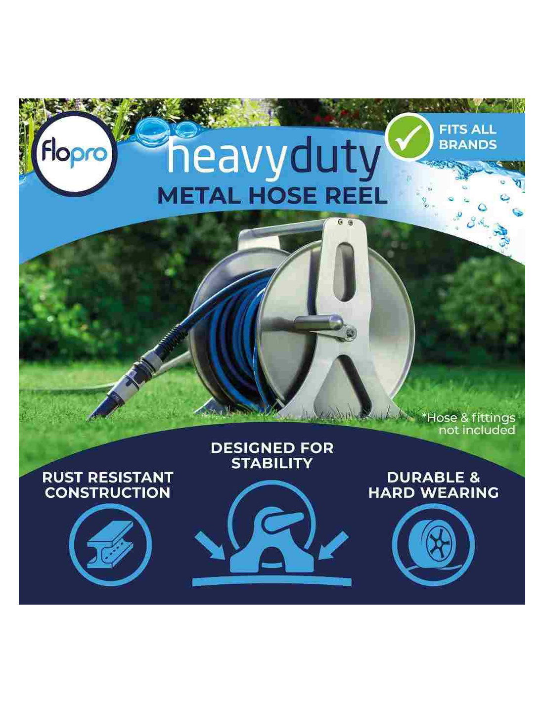 Flopro Heavy Duty Metal Hose Reel (Reel Only)