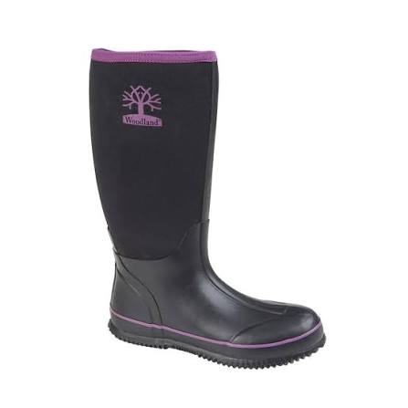 Woodland Ladies Neoprene Boot Black Pink