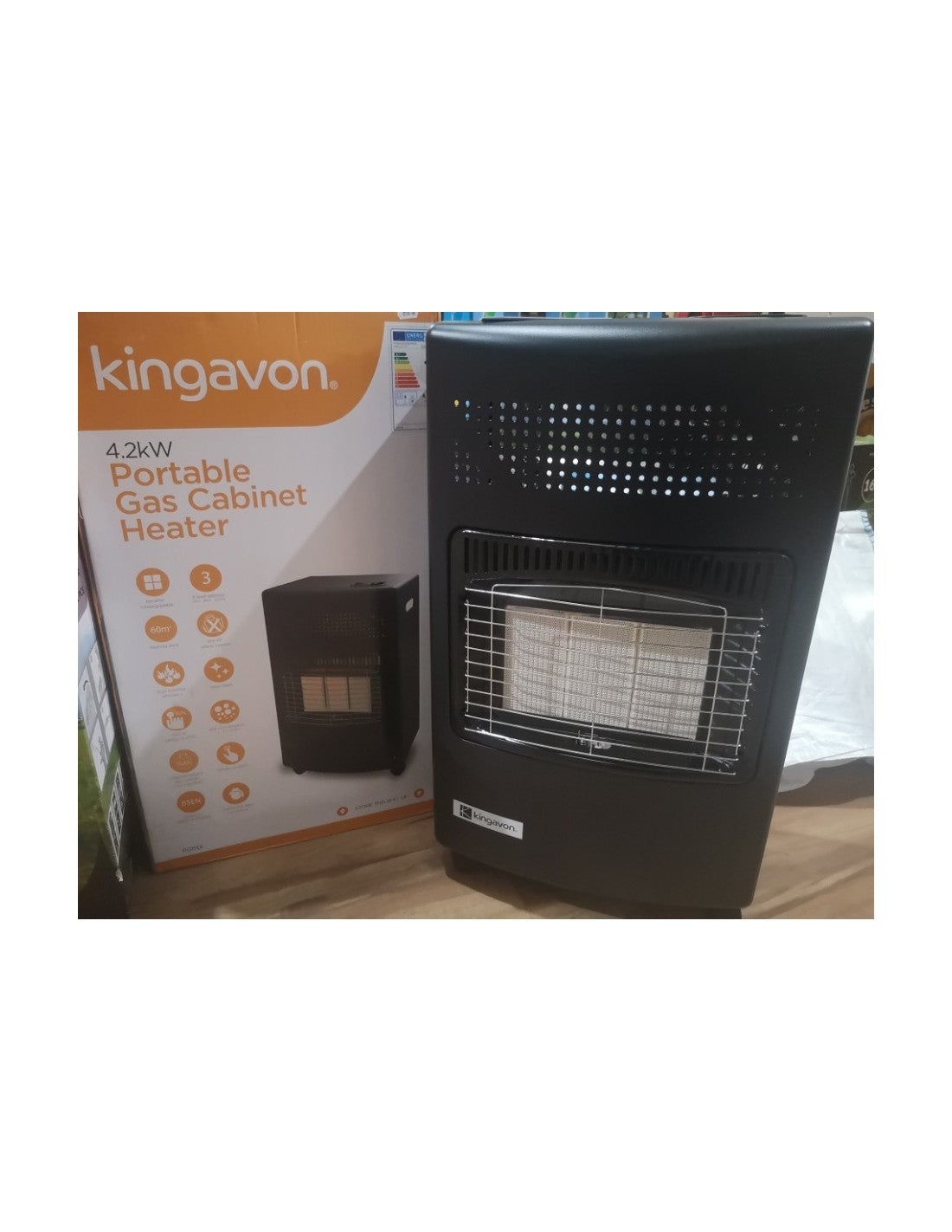 KINGAVON 4.2KW PORTABLE GAS CABINET HEATER