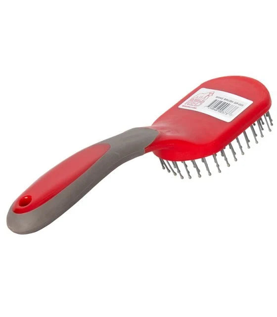 Red Gorilla Mane Brush - Gentle Flexible Bristles Horse Grooming Brush