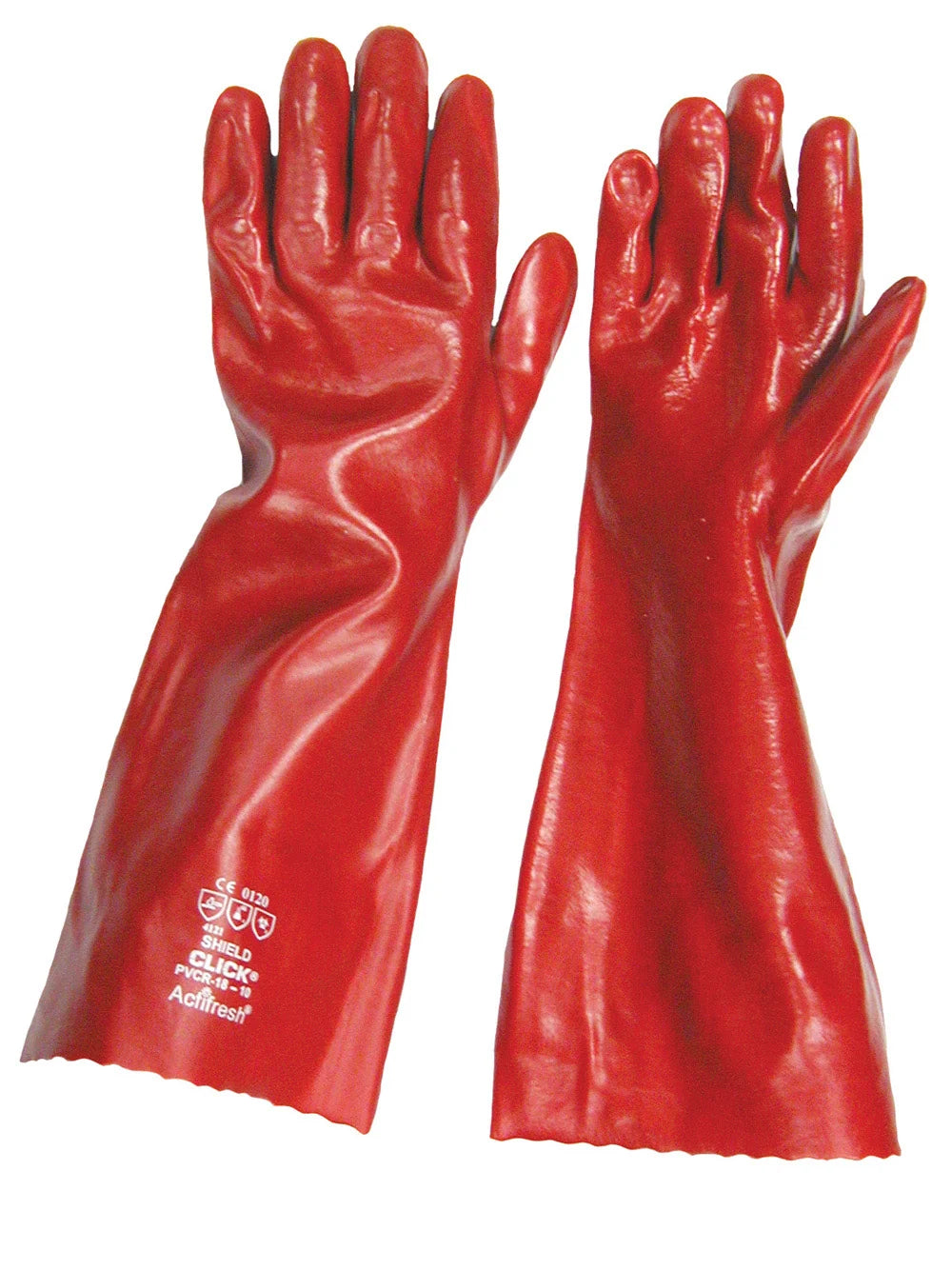 Safeline Red PVC Gauntlet Gloves 45cm