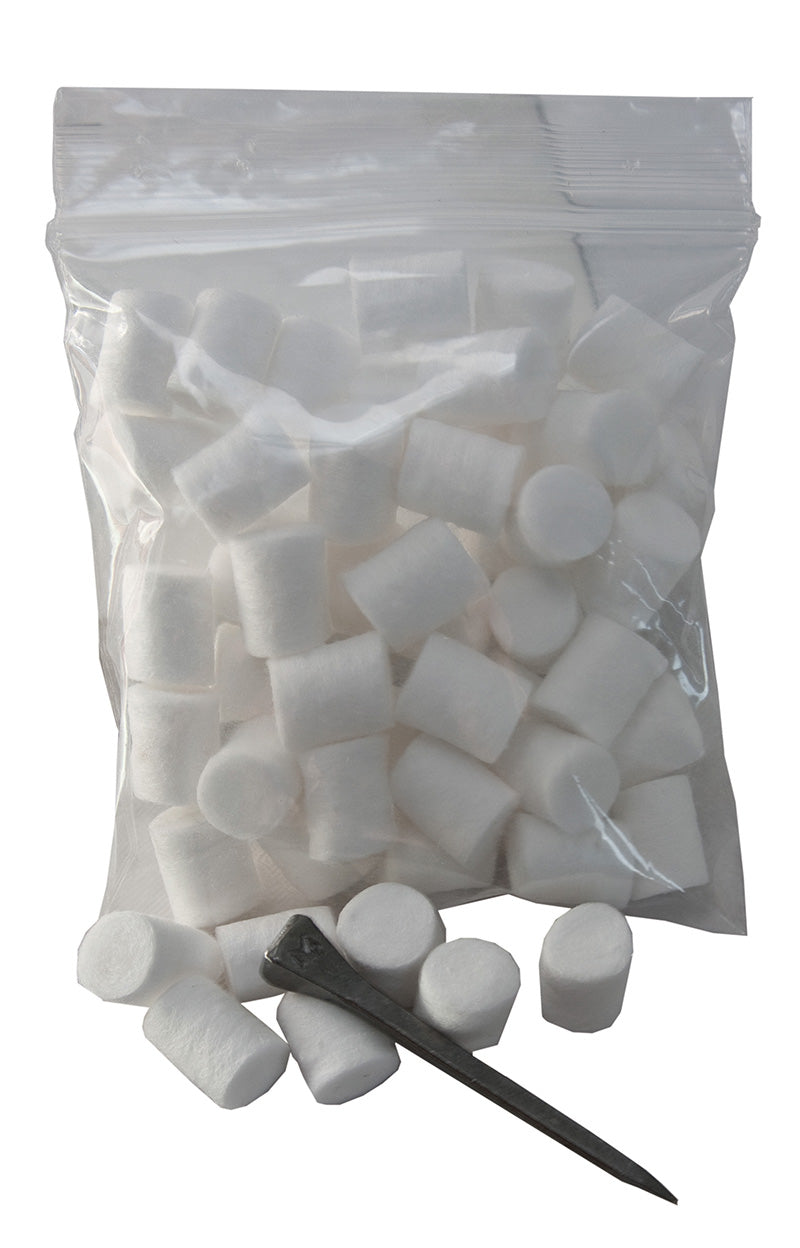 Cotton Stud Sleepers - White - 50 Pack