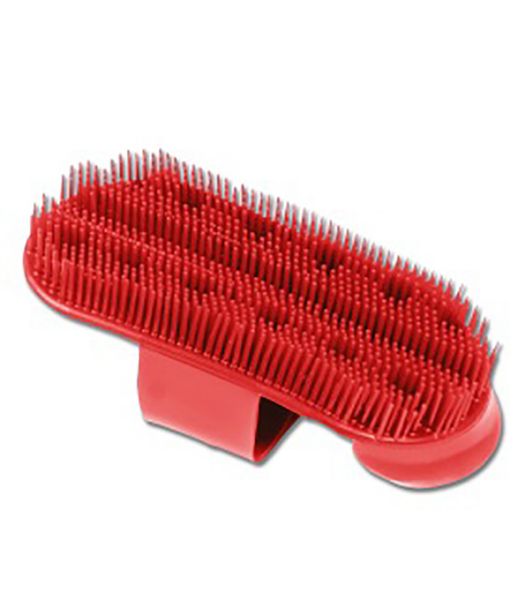 Red Plastic Curry Comb - 19cm