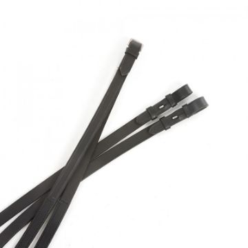 Mackey Classic One-Sided Rubber Reins - Full - Black