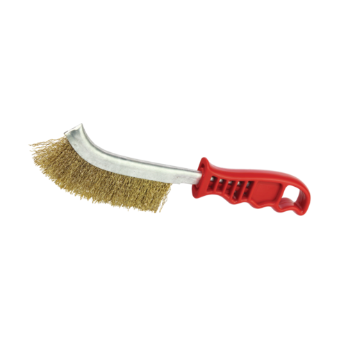 Benman Hand Brush Brass Coated Steel Wire with Plastic Handle