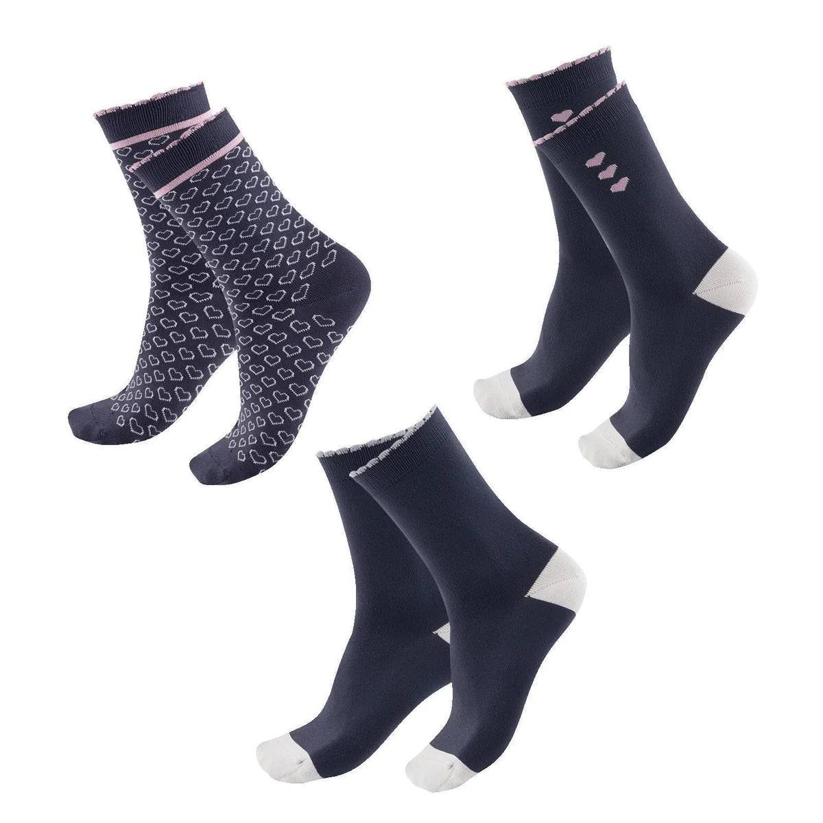 Waldhausen Riding Socks Lucky Heart Kids Night Blue/Lucky Hear