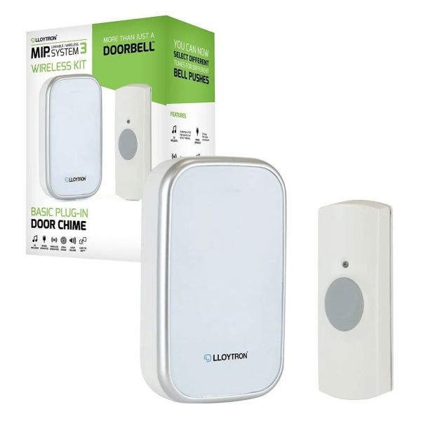 Lloytron MIP3 - 32 Melody Plugin Basic Door Chime Kit - White