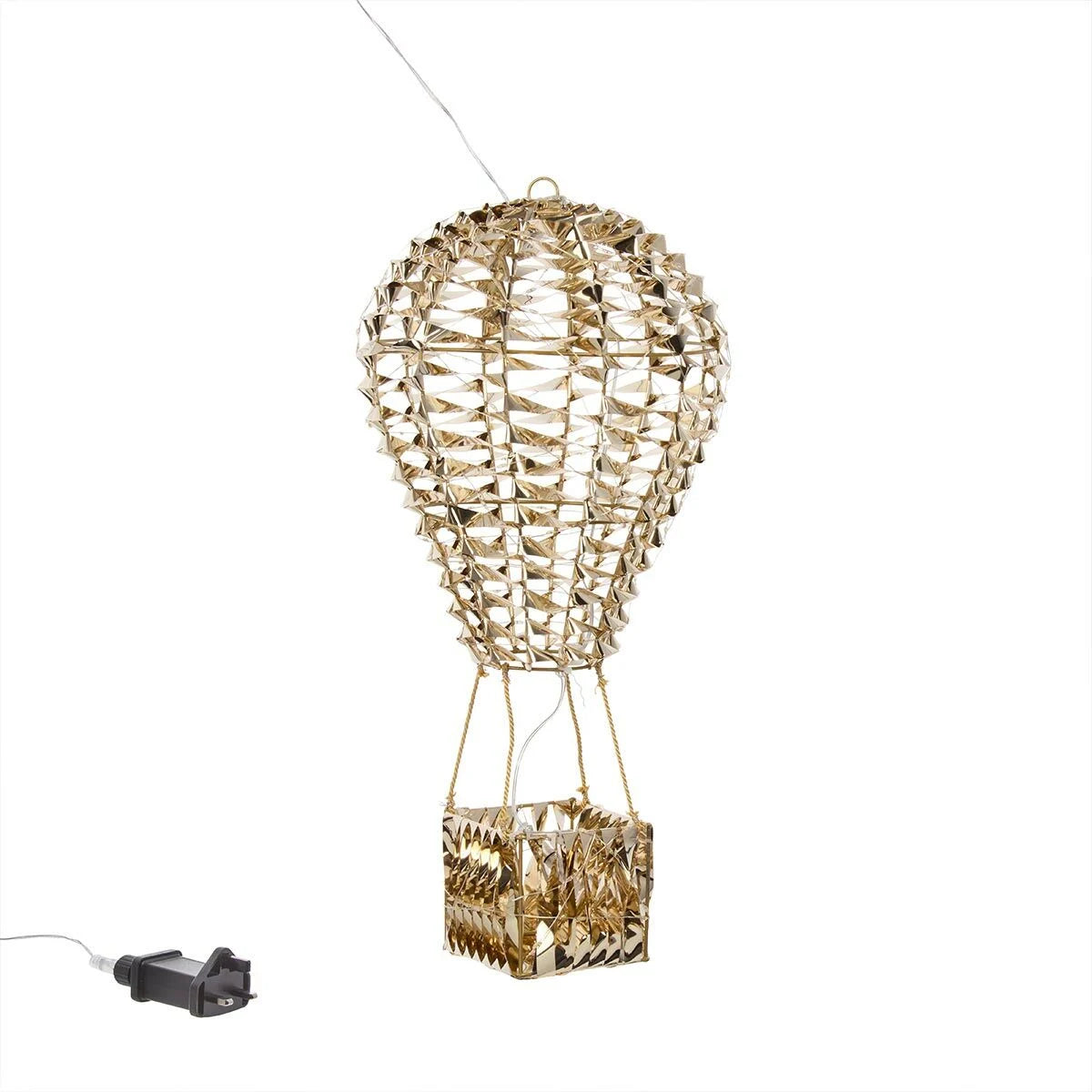 Gold Twist Hot Air Balloon 50cm Outdoor Christmas Decoration