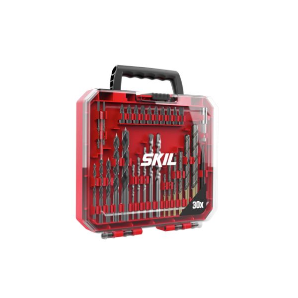 SKIL 30-PC Drill and Screwdriving Set 2610S00919 - Versatile Kit with Wood, Stone, and Steel Bits