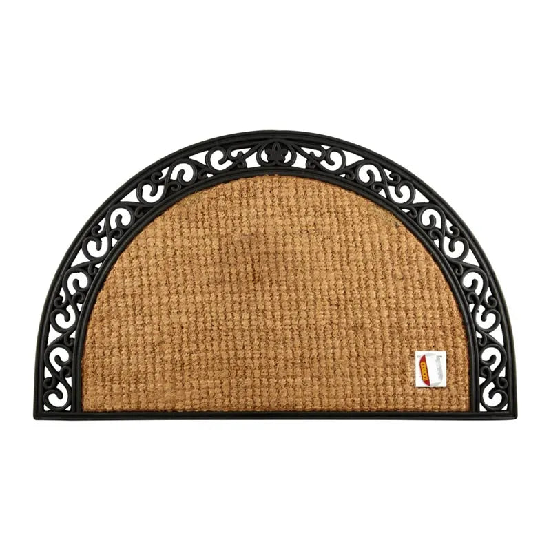 Coir & Rubber Door Mats (Half Moon & Stripe)