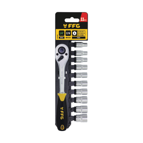FF Group Socket Sets (1/4" 11pc / 1/2" 19pc)