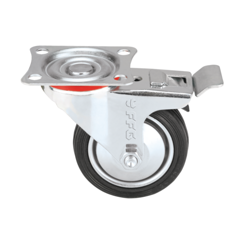 Industrial Black Castor Wheels (Swivel & Brake Options)