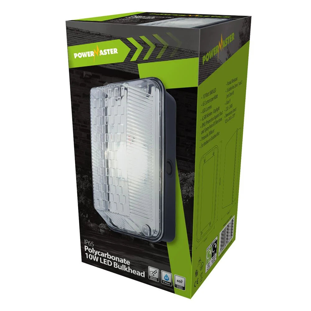 Powermaster 10 Watt LED Polycarbonate Bulk Head Light Fitting