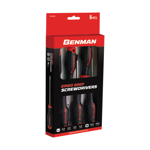 Benman Screwdriver Set 6 Piece (Slotted & Phillips)