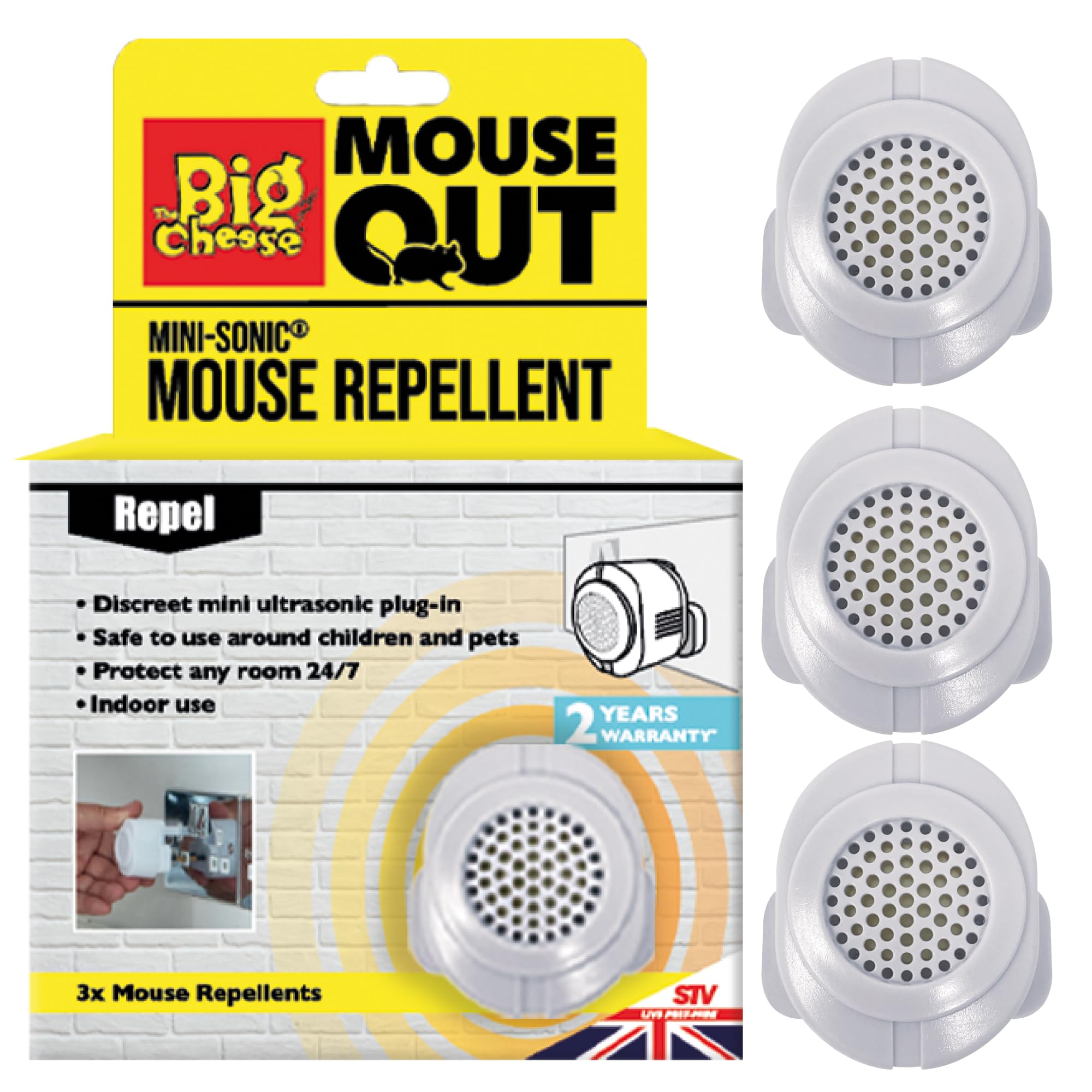 The Big Cheese Mini Sonic Mouse Repeller 3 Pack