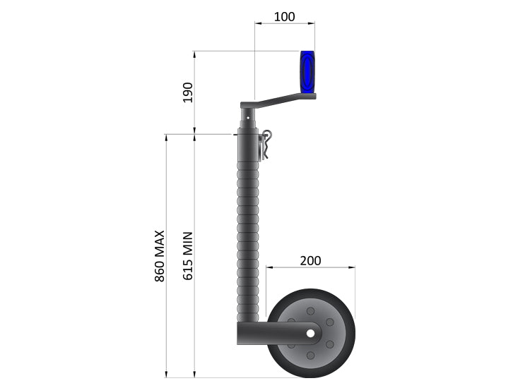 Serrated Jockey Wheel 48mm 500kg