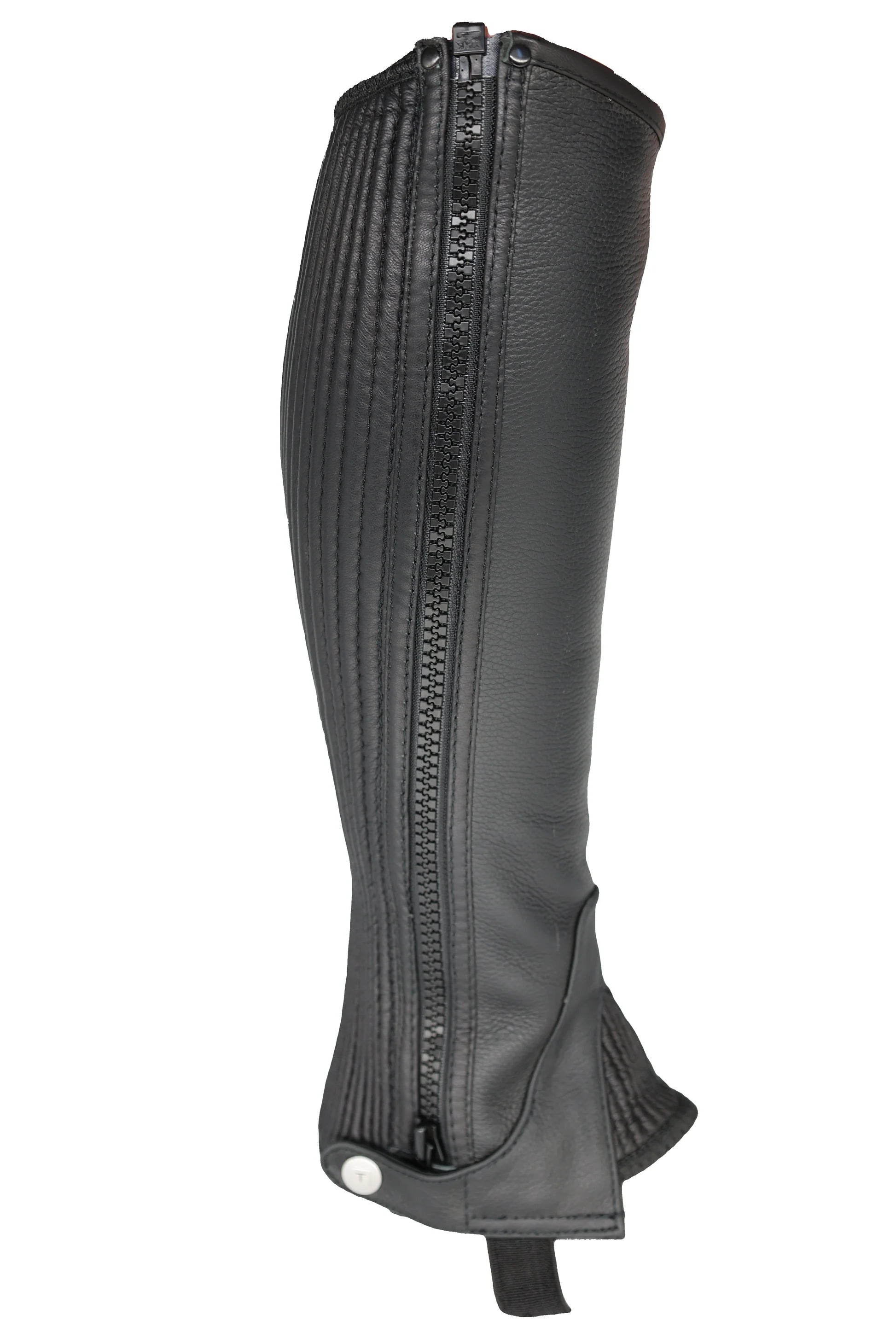 Turfmasters Full Grain Leather Half Chaps - Black