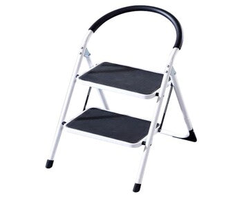 2 Step Steel Ladder White