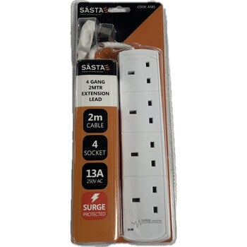 Sasta 2mtr 4 Gang Extension Lead With Surge Protected