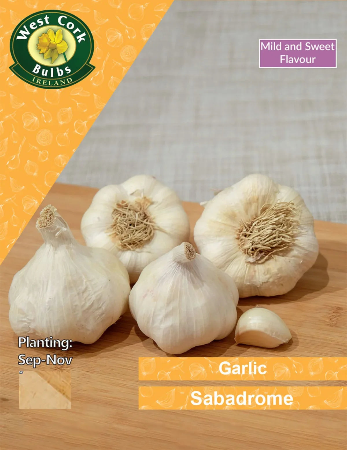 Garlic Sabadrome 3 Bulbs White Garlic