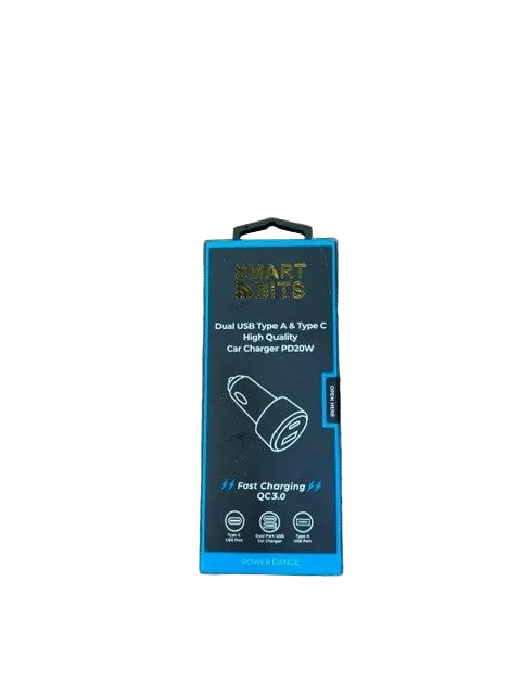 Smart Bits Dual USB-A & USB-C Car Charger