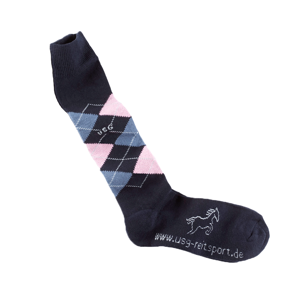 Riding Sockies Navy & Light Pink