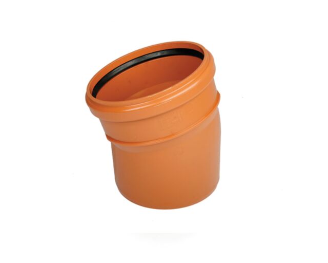Wavin 6" x 15° Single Socket Sewer Bend