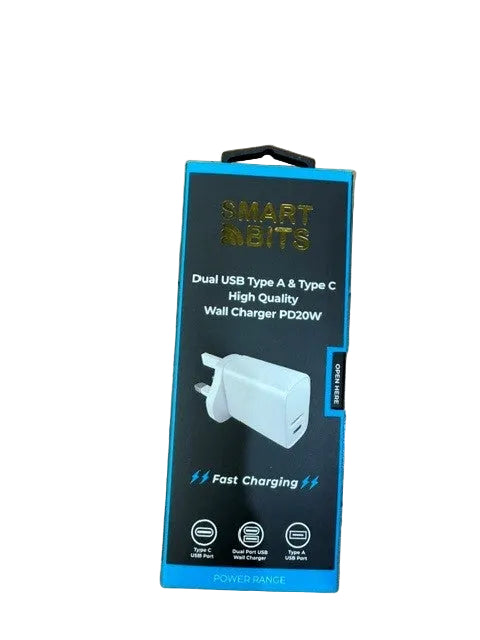 Smart Bits Dual USB-C + A Wall Plug