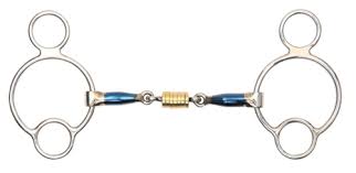 Shires Blue Sweet Iron Universal Bit with Roller Link 5.5"