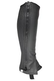 Turfmasters Leather Half Chaps Black