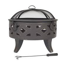 La Hacienda Diamond Deep Steel Firepit with Grill