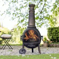 La Hacienda Sierra Large Cast Iron Chimenea with Grill