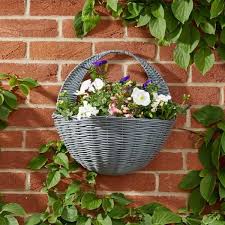 16 Inch Faux Wall Basket Slate