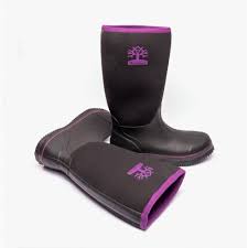 Woodland Ladies Neoprene Boot Black Pink