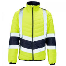 Cargo Hi Viz Puffer Jacket Two Toned Yellow