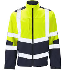 Cargo Hi Viz Two Toned Softshell Jacket Yellow