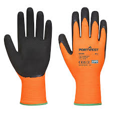 Hi Viz Thermal Orange Black Grip Gloves