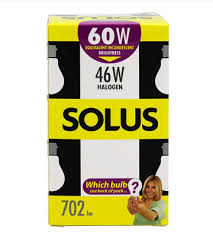 Solus BC A55 Clear Halogen Bulbs (40W–100W Range)